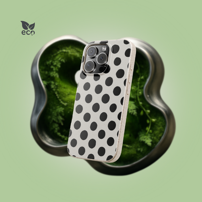 Black Polka Dot on White Canvas Asymmetric