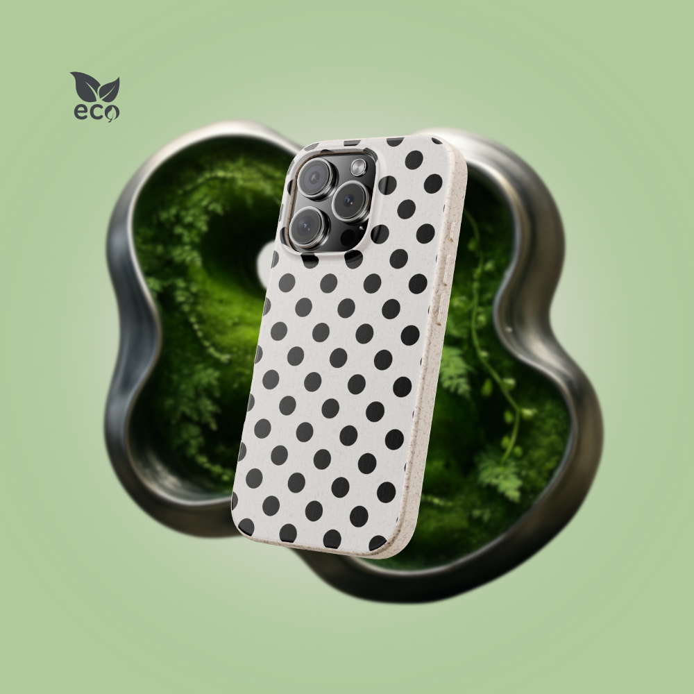 Black Polka Dot on White Canvas Symmetric