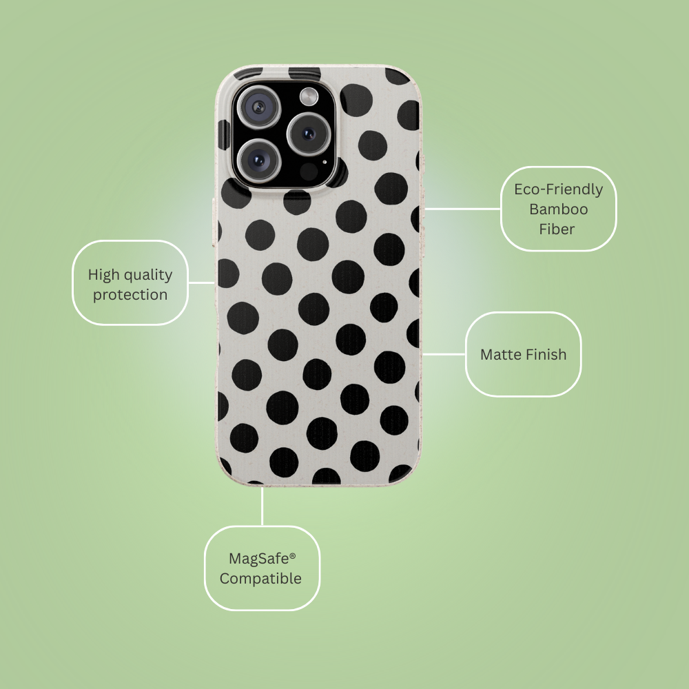 Black Polka Dot on White Canvas Asymmetric