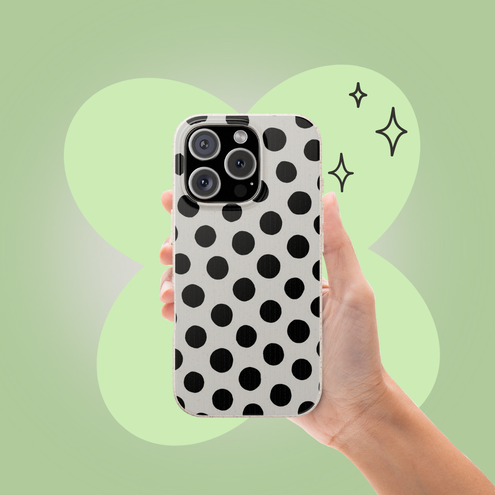Black Polka Dot on White Canvas Asymmetric