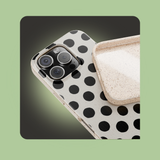 Black Polka Dot on White Canvas Asymmetric