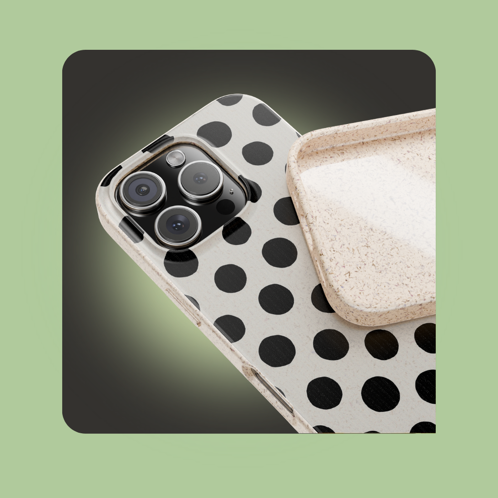 Black Polka Dot on White Canvas Asymmetric