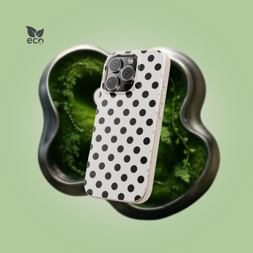 Black Polka Dot on White Canvas Symmetric