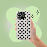 Black Polka Dot on White Canvas Symmetric