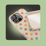 Colorful Polka Dots on White Canvas