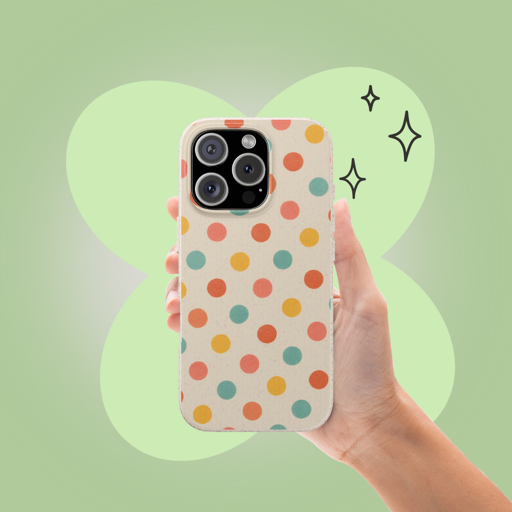 Colorful Polka Dots on White Canvas